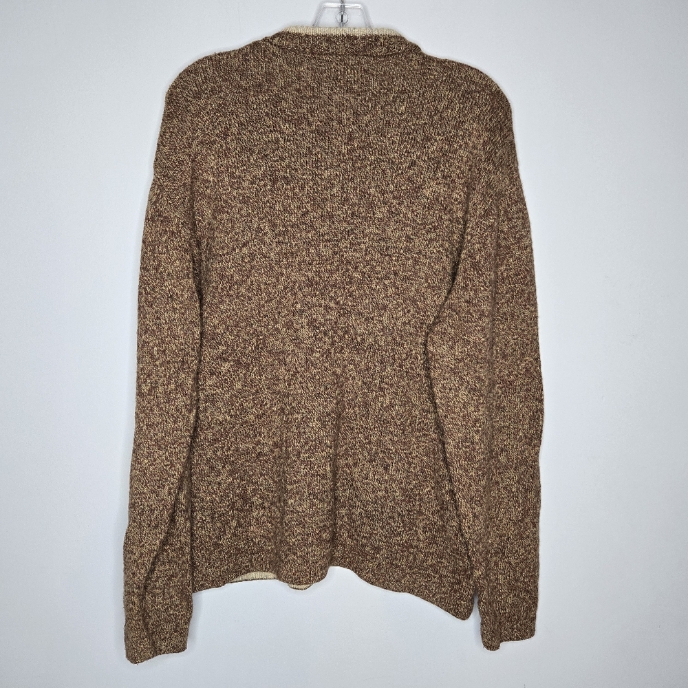 Woolrich Brown Long Sleeve Mustang Heather Wool Blend Henley Sweater Men's Large - Picture 8 of 11